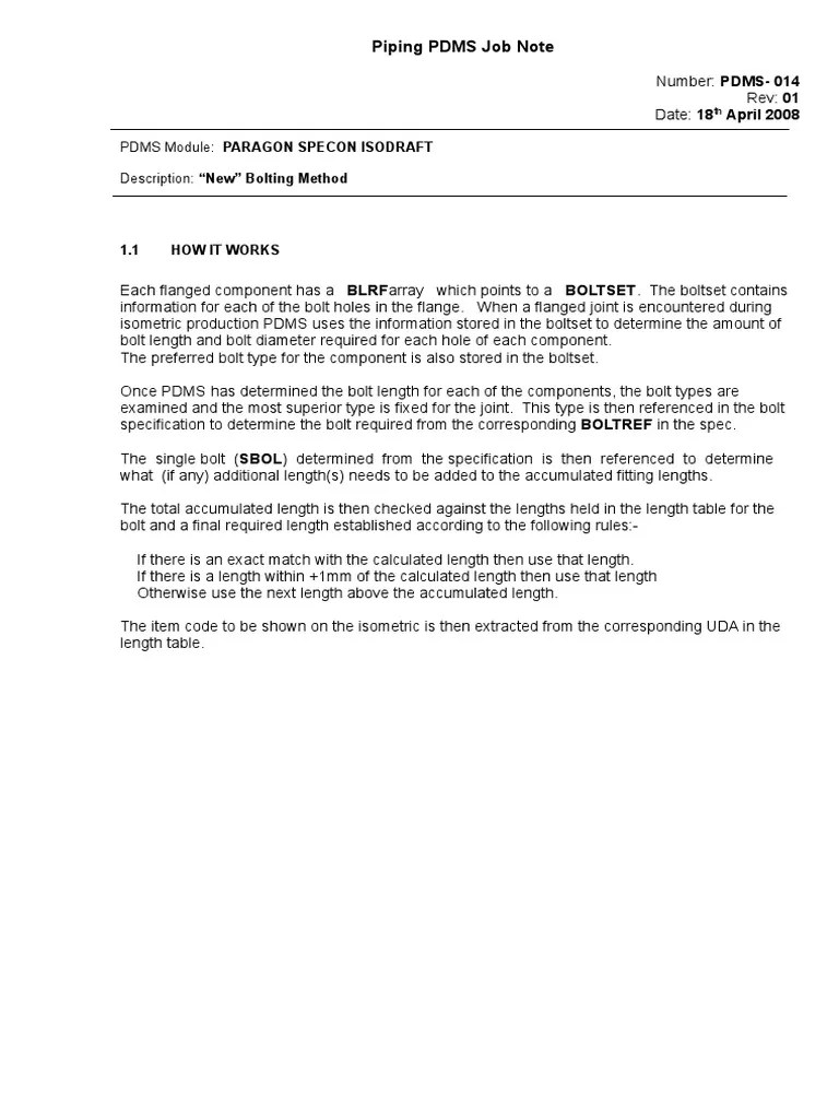 An In-Depth Explanation Of PDMS's New Bolting Method For Determining Required Bolt Lengths And ...