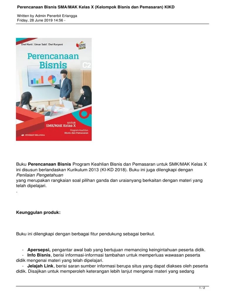 Kunci jawaban buku siswa sastri basa kelas 10 yang bisa anda unduh secara gratis dengan menekan tombol download yang ada pada tautan dibawah ini. Perencanaan Bisnis Sma Mak Kelas X