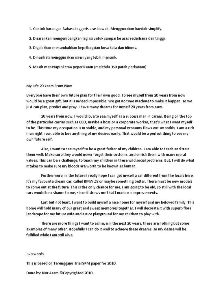 Contoh karangan bahasa inggeris pt3 2021 example essay bi. Contoh Karangan Bahasa Inggeris Tahun 6 Arturodsx