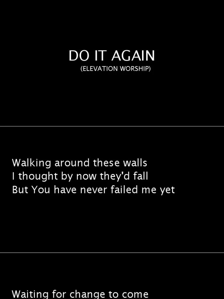 Do It Again Lyrics | PDF