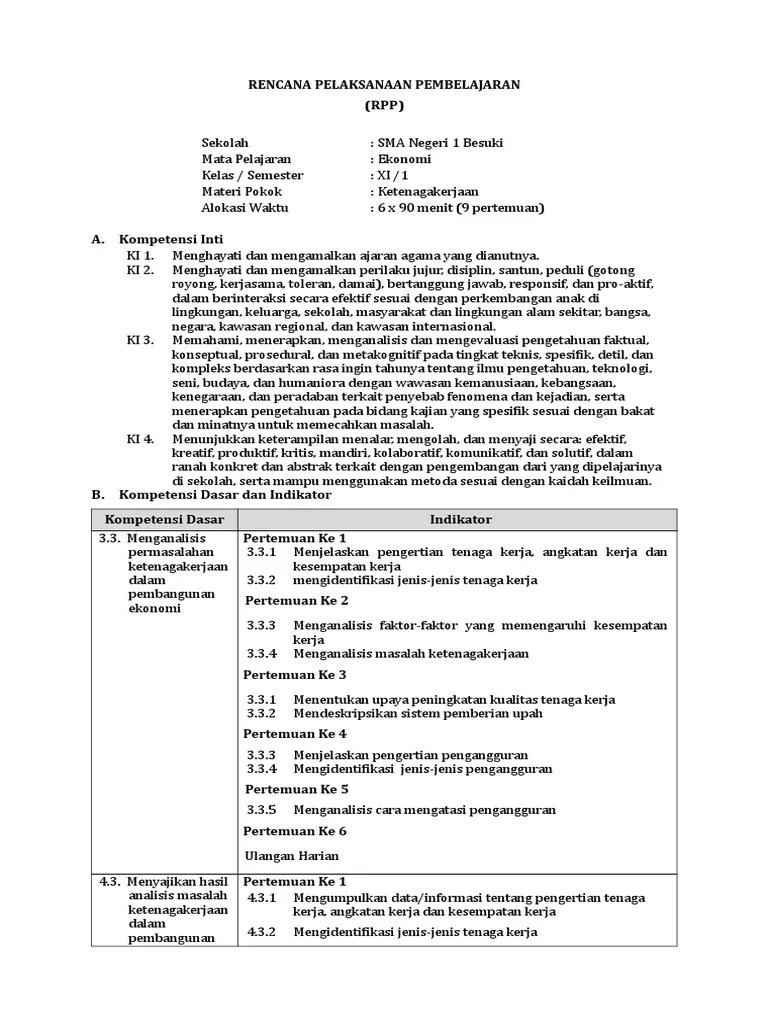 Berikut beberapa cara yang dapat dilakukan untuk mengatasi pengangguran. 03 Rpp Lengkap Pdf