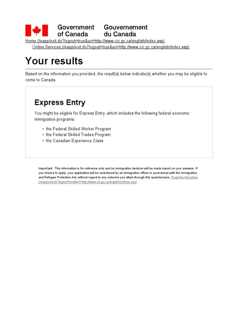 Express Entry To Canada | PDF