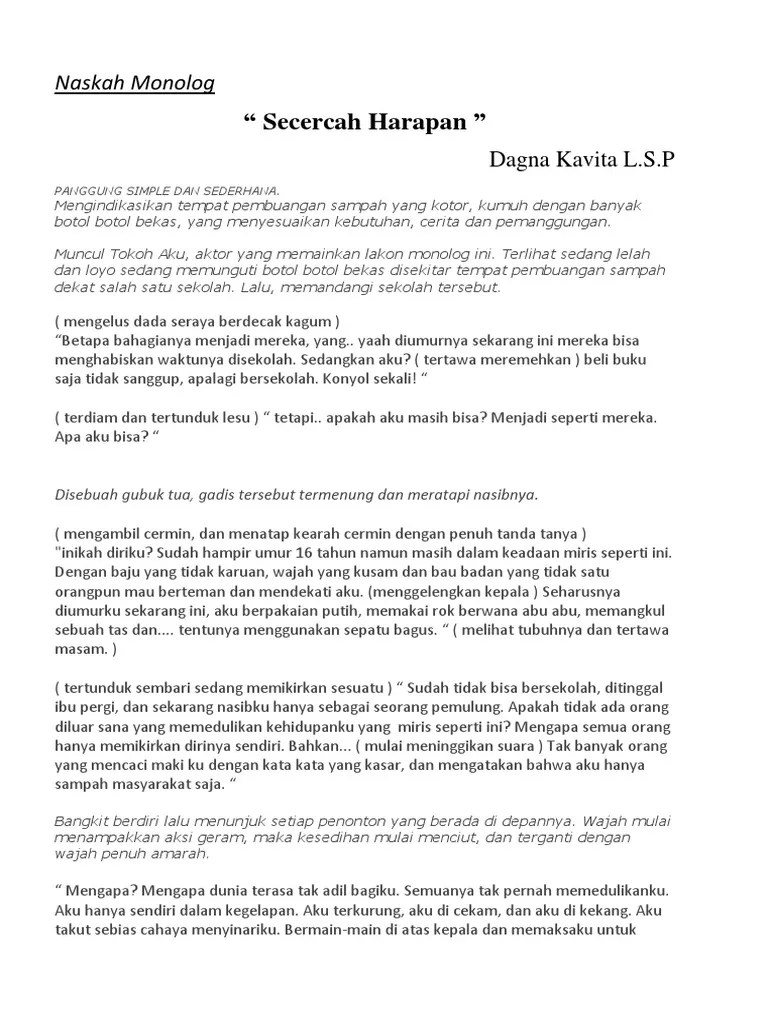 Dia menjelaskan untuk monolog, konten podcast akan dibawakan oleh satu orang. 91 Contoh Naskah Podcast Monolog Chika Ciku