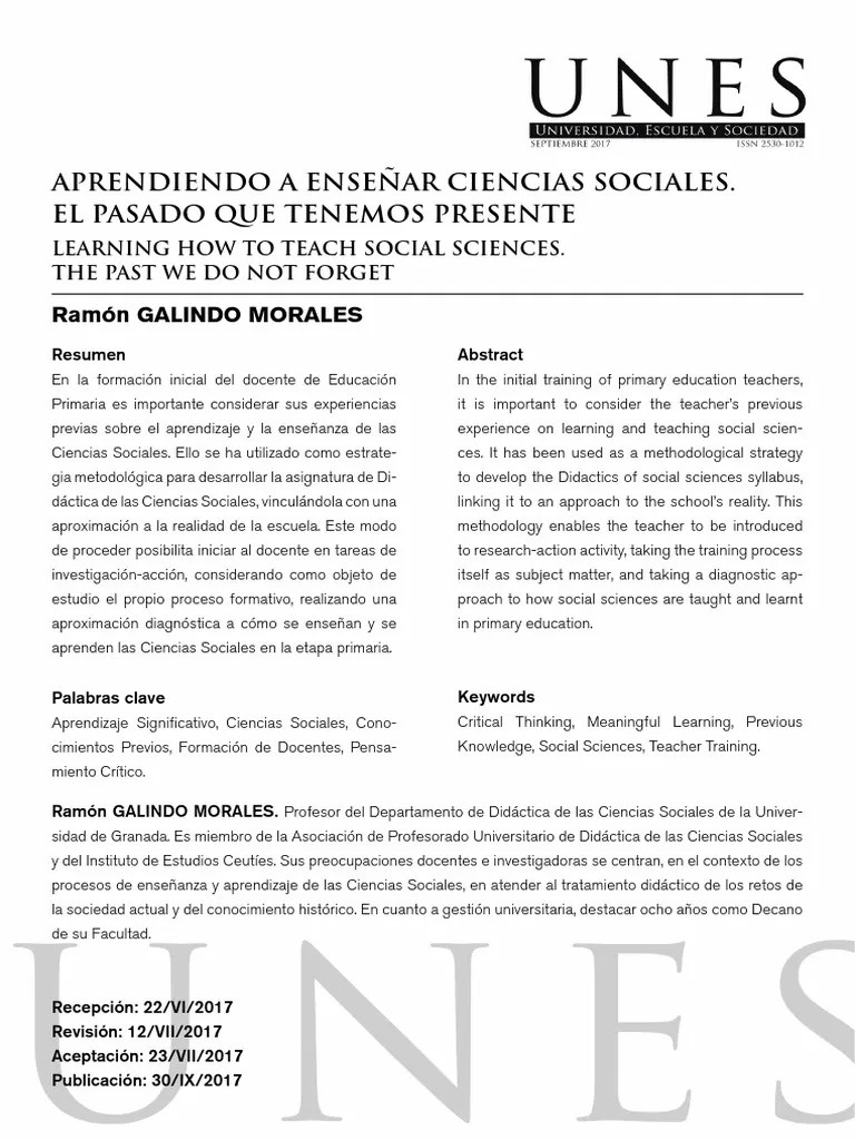 Ciencias Sociales Y Su Enseñanza | PDF | Educación Primaria | Aprendizaje
