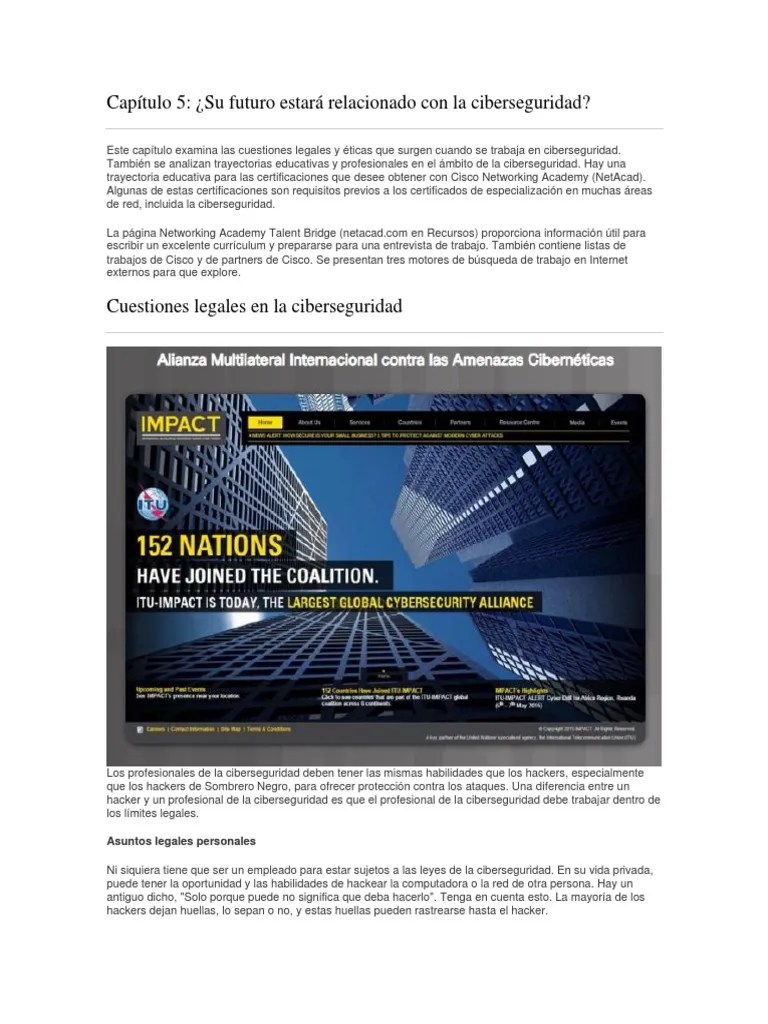 Capítulo 5 ¿Su Futuro Estará Relacionado Con La Ciberseguridad | PDF | Hacker De Seguridad | La ...