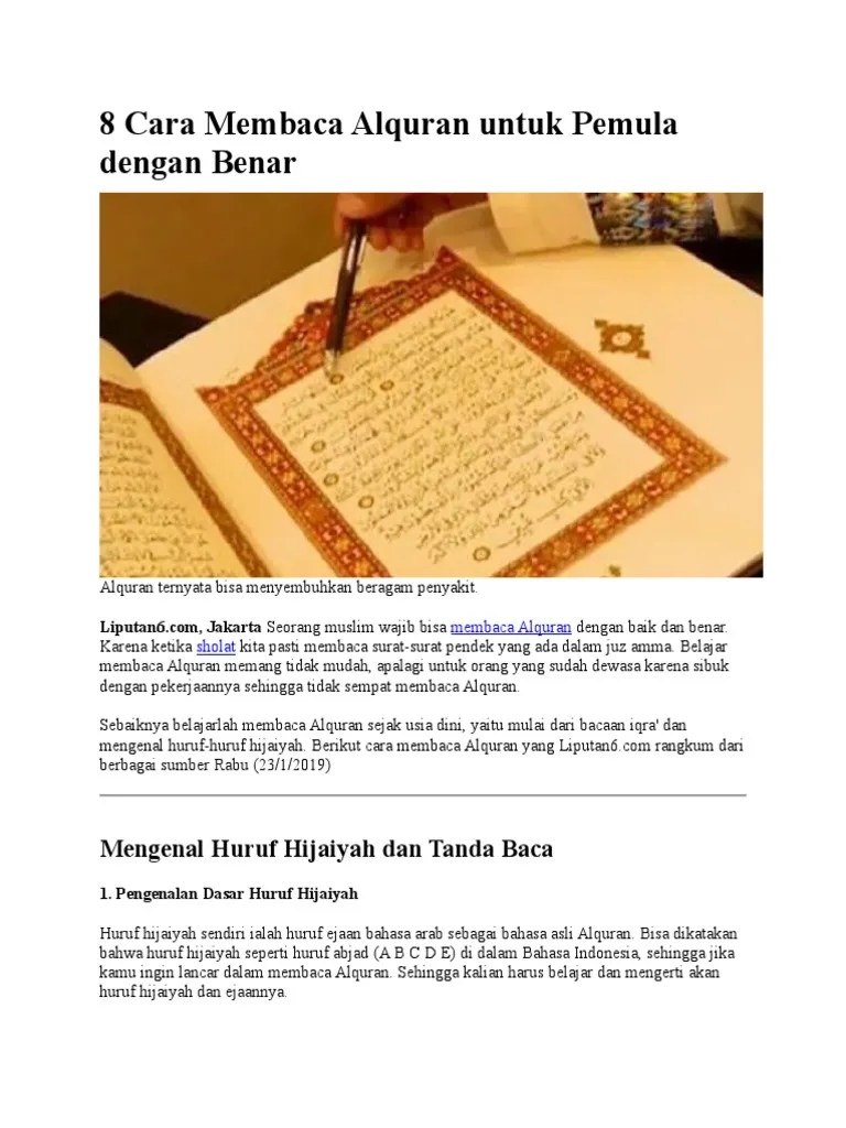 Ayo belajar ngaji berlatih membaca dengan menerapkan hukum bacaan mim mati dan waqaf cara menghentikan bacaan.belajar membaca huruf alquran dengan metode ya. 8 Cara Membaca Alquran Untuk Pemula Dengan Benar Pdf