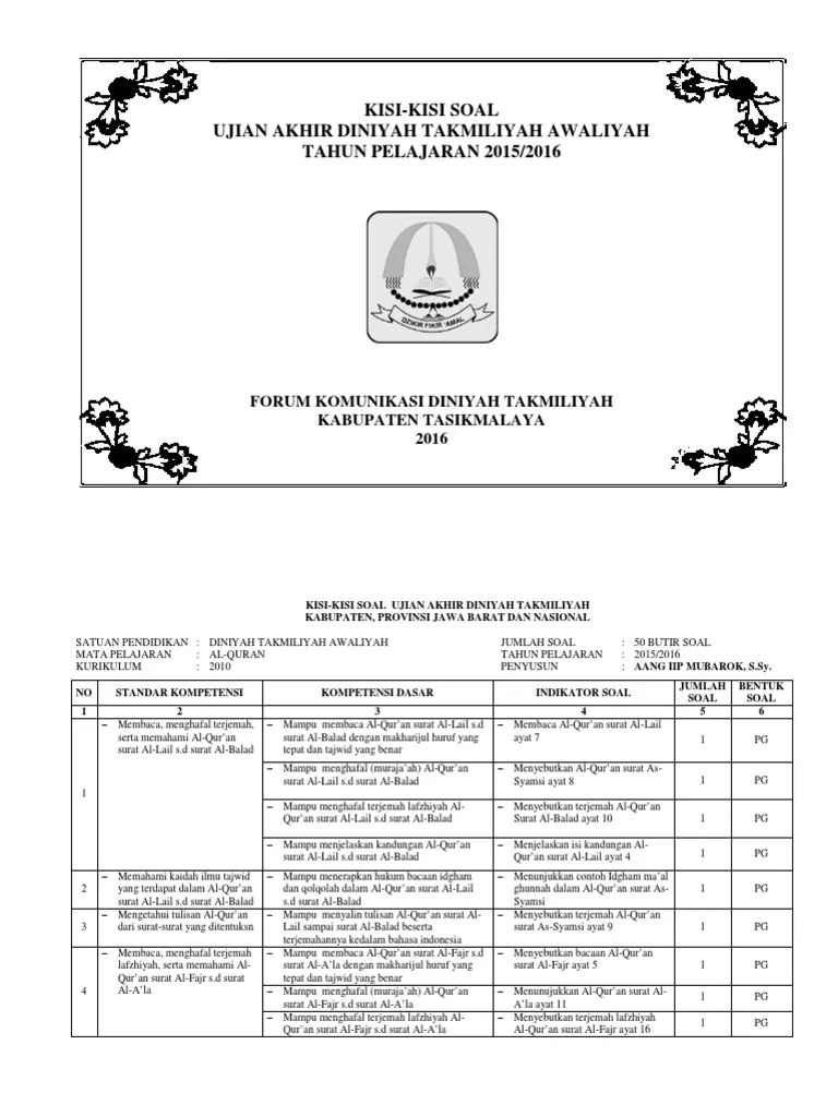 Kisi Kisi UAMDT 2015 2016 | PDF