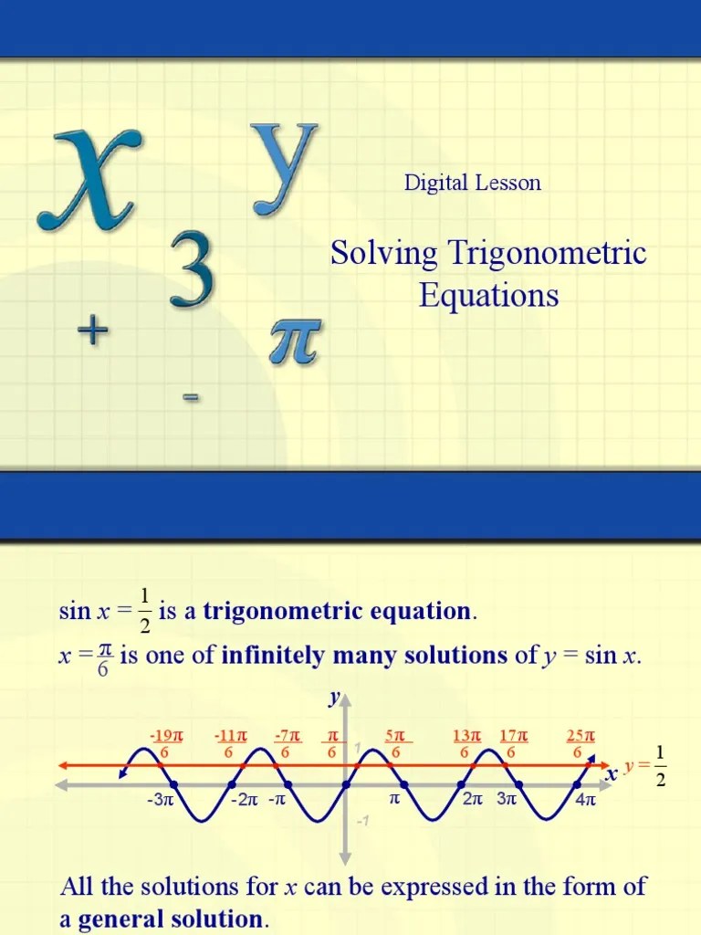 Solving Trigonometric Equations: Digital Lesson | PDF | Trigonometric Functions | Sine