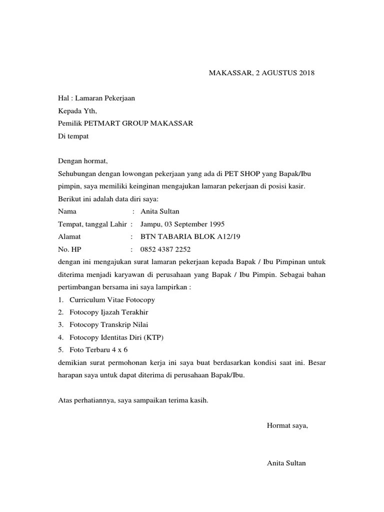 Lihat Contoh Surat Lamaran Kerja Online Shop [Terlengkap] 