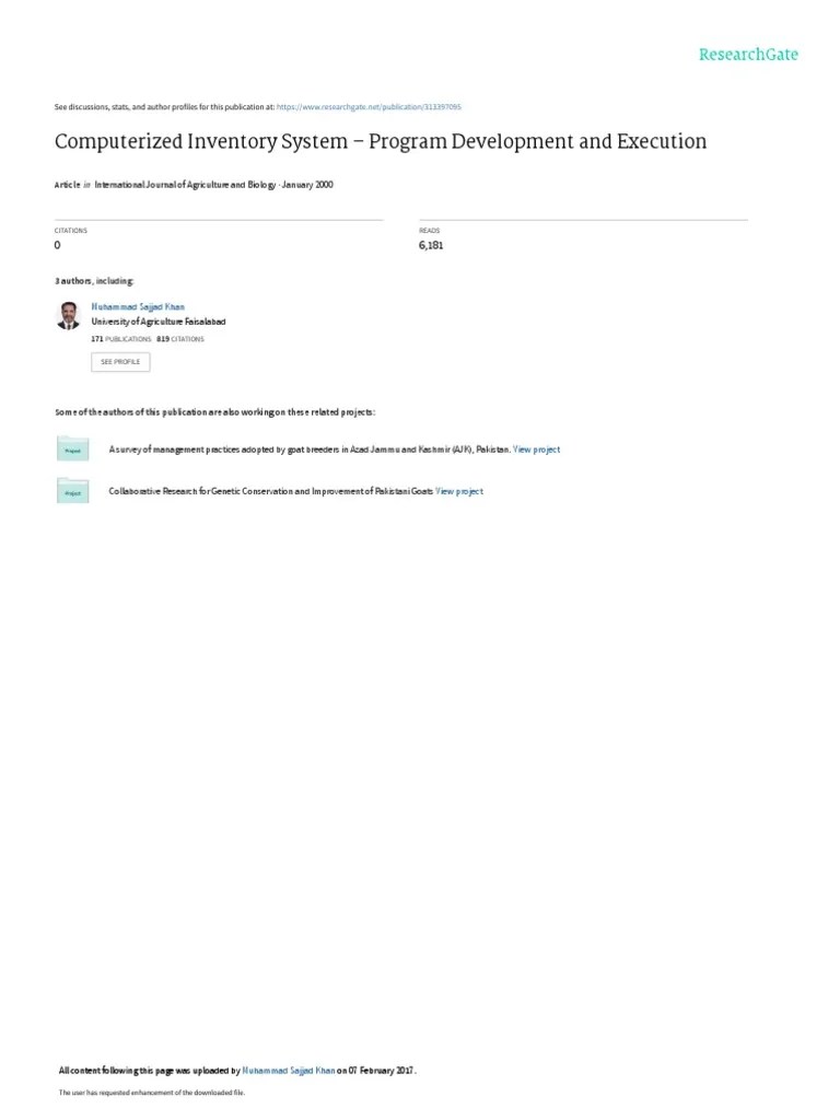 Computerized Inventory System - Program Development And Execution | PDF ...