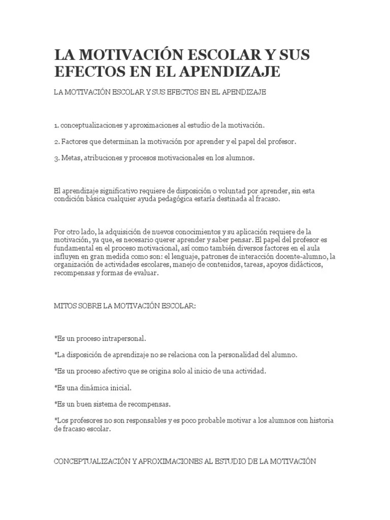 Motivacion Del Aprendizaje | PDF | Motivación | Motivacional