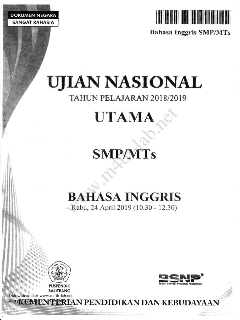 Ksm mts 2018 mtk www m4th lab net. Soal Un Matematika Smp 2019 Dan Pembahasannya Pdf Cara Golden