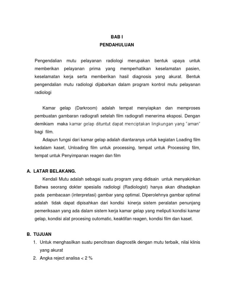 Ingatlah bahwa merokok di dalam kamar gelap itu dilarang karena bisa. Kontrol Mutu Kamar Gelap Pdf