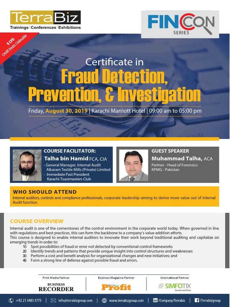 Fraud Detection Certificate Course | PDF | Internal Audit | Audit