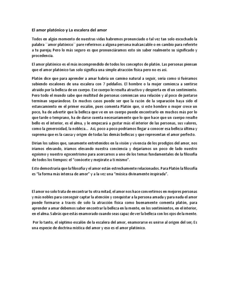 Qué significa cuando un hombre te besa la mano el amor platónico como su nombre lo indica, fue descrito por platón, aunque. El Amor Platonico Y La Escalera Del Amor Pdf Platon Belleza