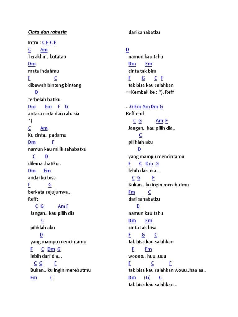 Cinta Dan Rahasia Chord | PDF