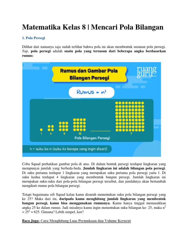 Pola Bilangan | PDF