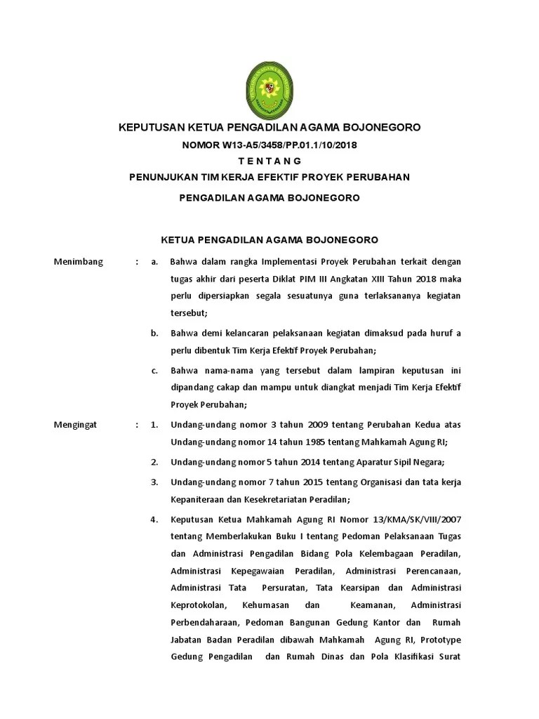 Serta untuk kelancaran proyek perubahan dalam. Sk Tim Evektif Pdf