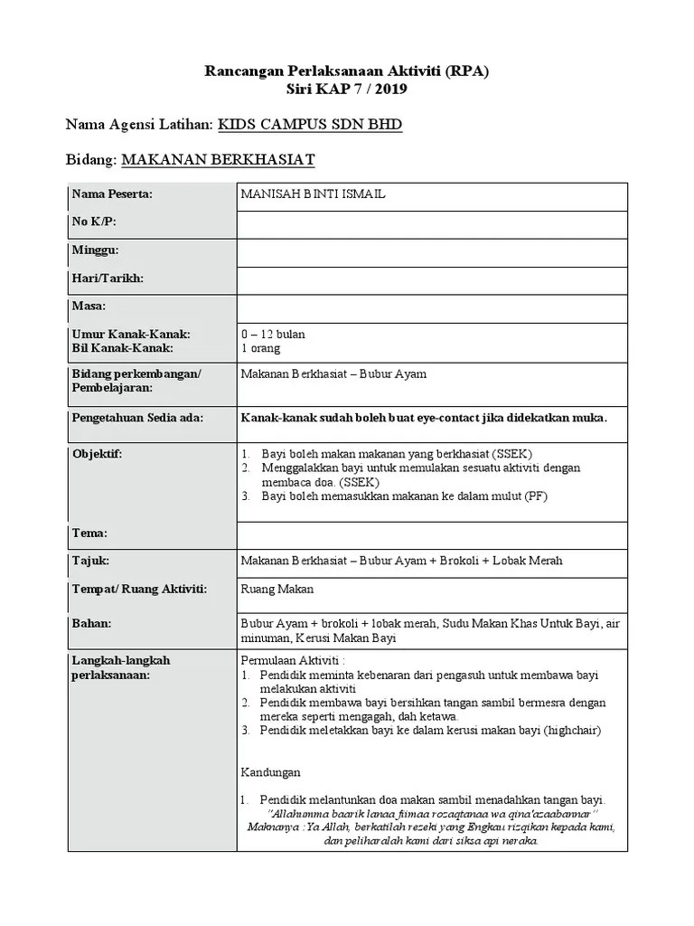Perkembangan awal matematik dan pemikiran logik Rpa Makanan Pdf