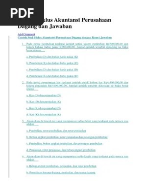 Soal dan jawaban pokok bahasan tahap pencatatan siklus akuntansi perusahaan dagang kedalam jurnal umum. 18 Soal Siklus Akuntansi Perusahaan Dagang Dan Jawaban Pdf