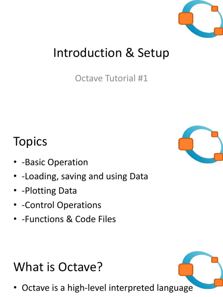 Introduction & Setup: Octave Tutorial #1 | PDF