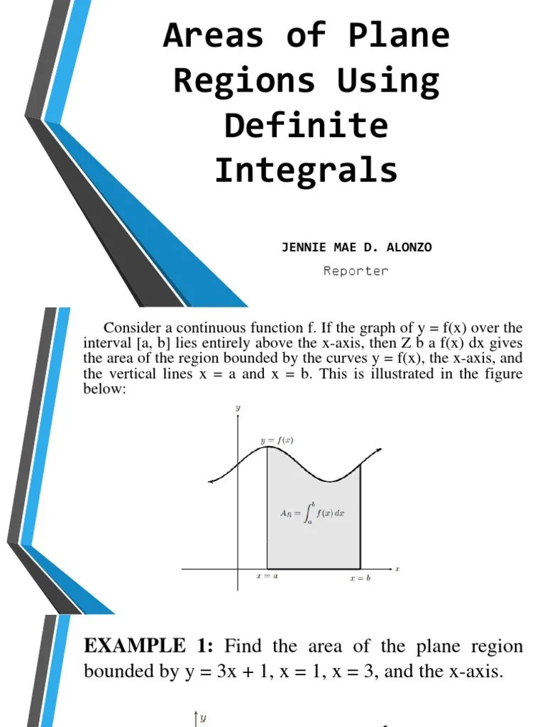 Areas Of Plane Regions Using Definite Integrals | PDF | Integral ...