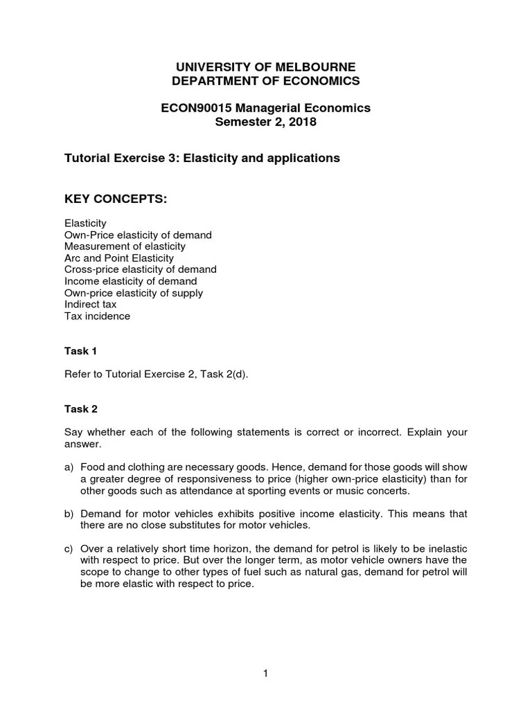 Tutorial 3 | PDF | Elasticity (Economics) | Price Elasticity Of Demand