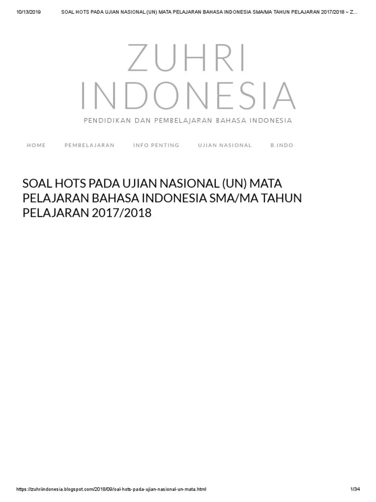 Contoh Soal Un Meringkas Isi Karya Sastra Beserta Pembahasannya