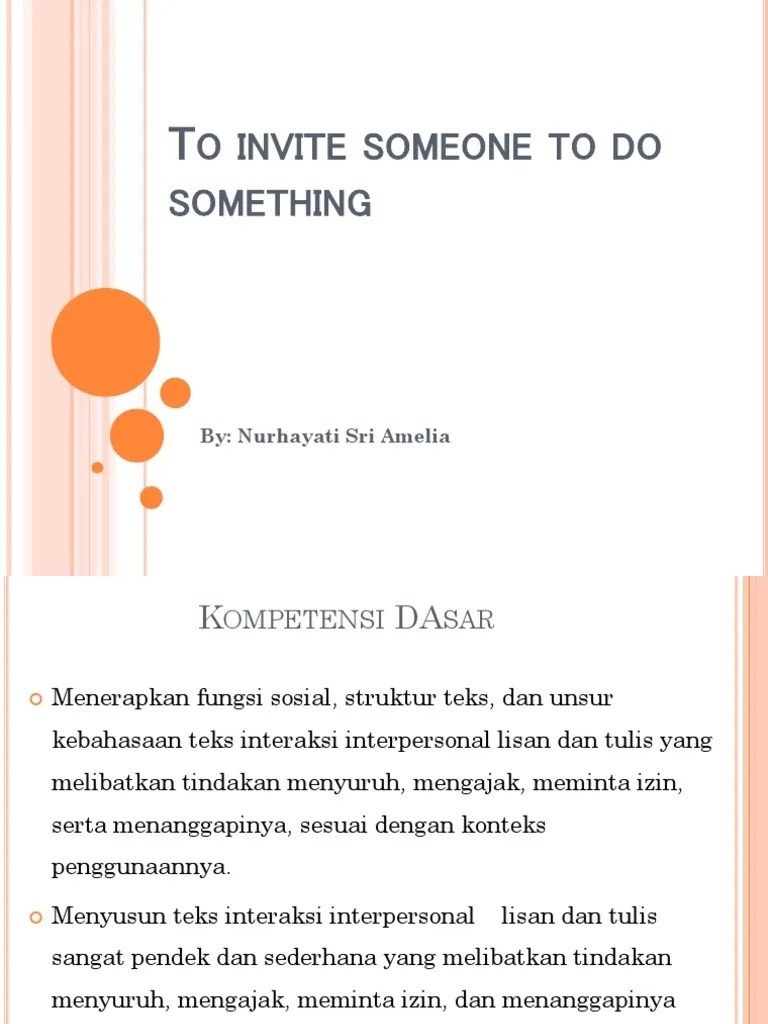 To Invite Someone To Do Something | PDF