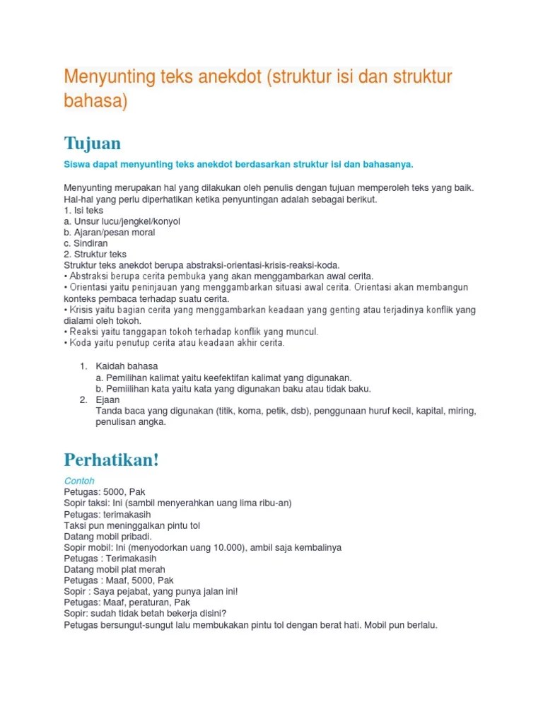 Menyunting Teks Anekdot | PDF