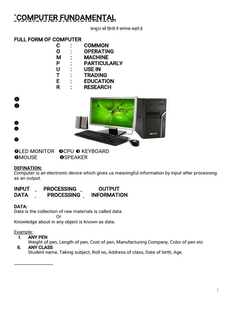 Computer Notes PDF | Download Free PDF | Random Access Memory | Read ...
