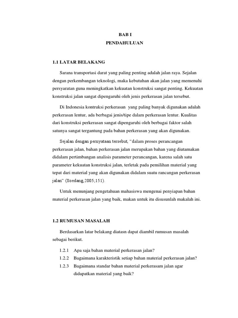 Latar belakang penelitian perusahaan mempunyai satu . Makalah Bahan Perkerasan Jalan Pdf