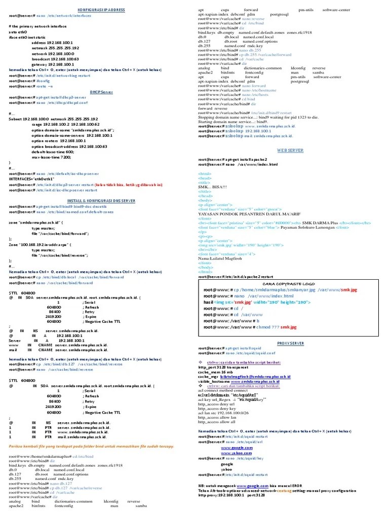 Nano /etc/network/interfaces: (Kalau Tidak Bisa, Ketik Yg Dibawah Ini ...