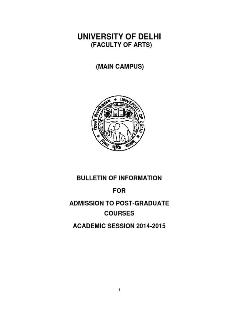 University Of Delhi University Of Delhi University Of Delhi | PDF | Bachelor Of Arts ...