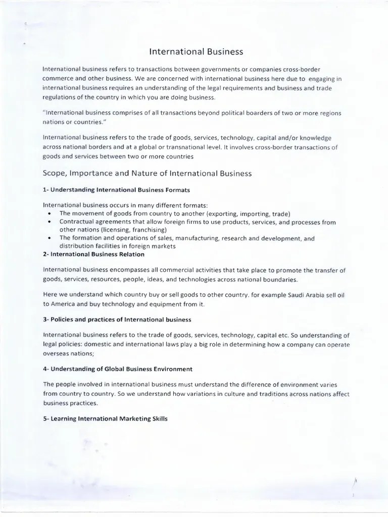 IB Chapter 1 Globalization | PDF | International Business | Business