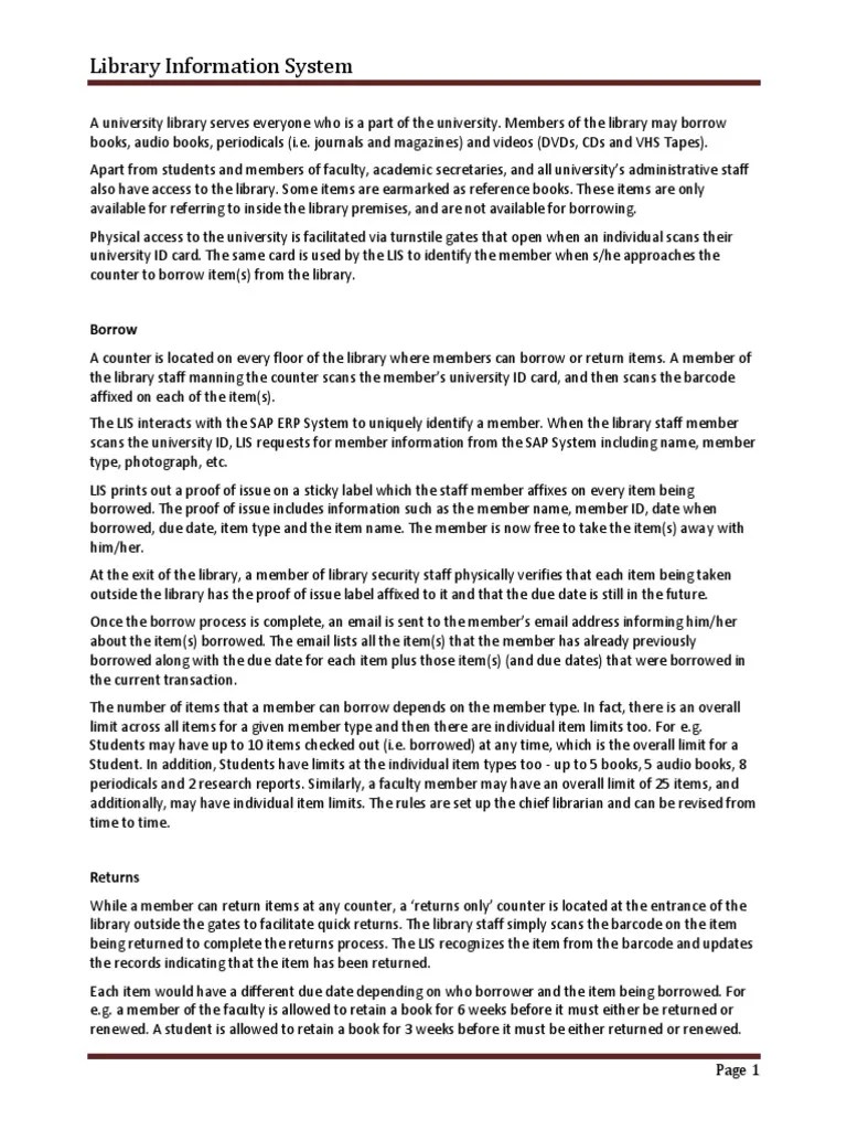 Library Information System | PDF | Libraries | Authentication