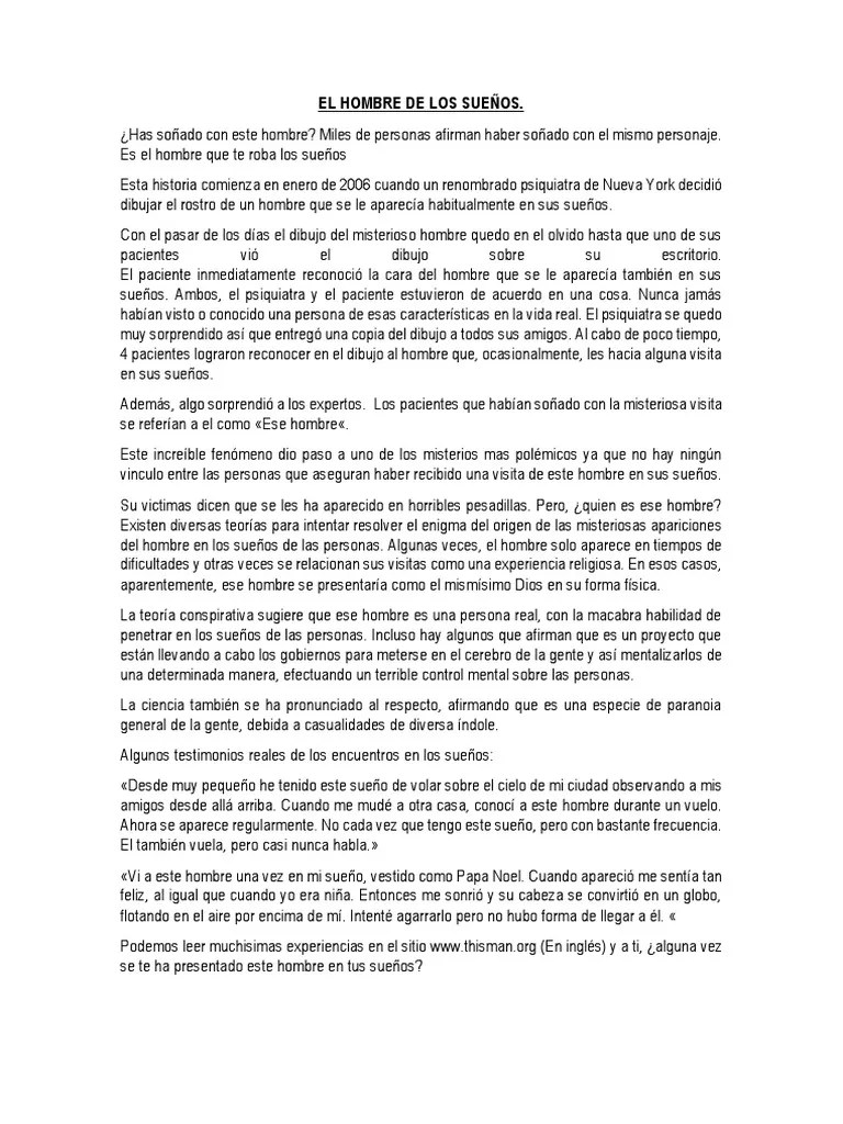 El Hombre De Los Sueños PDF | PDF | Sueño | Sicología