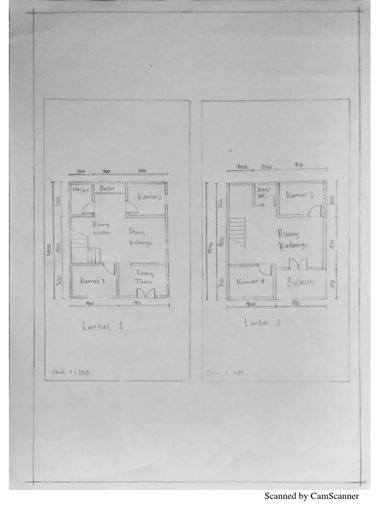 Denah Bangunan 2 Lantai | PDF