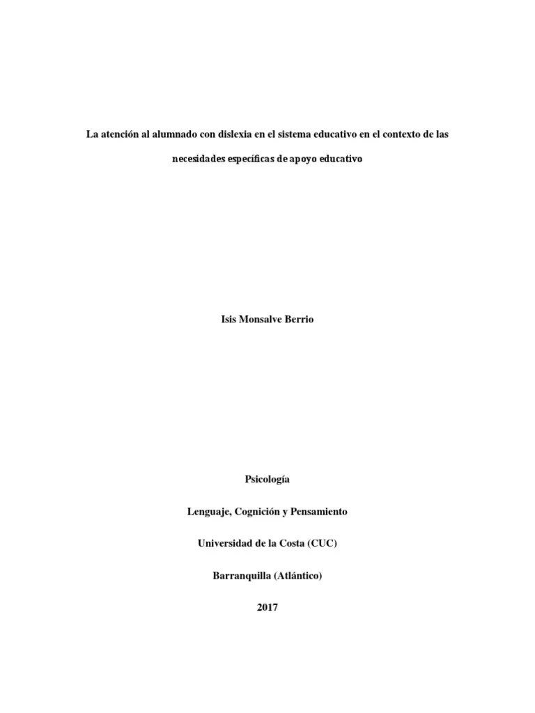 Alumnado Con Dislexia | PDF | Dislexia | Maestros