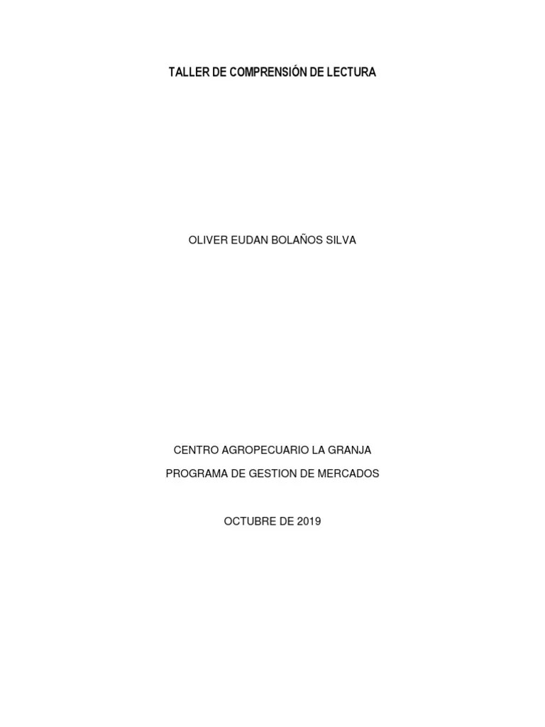 Taller De Comprensión De Lectura | PDF | Supply And Demand | Benchmarking
