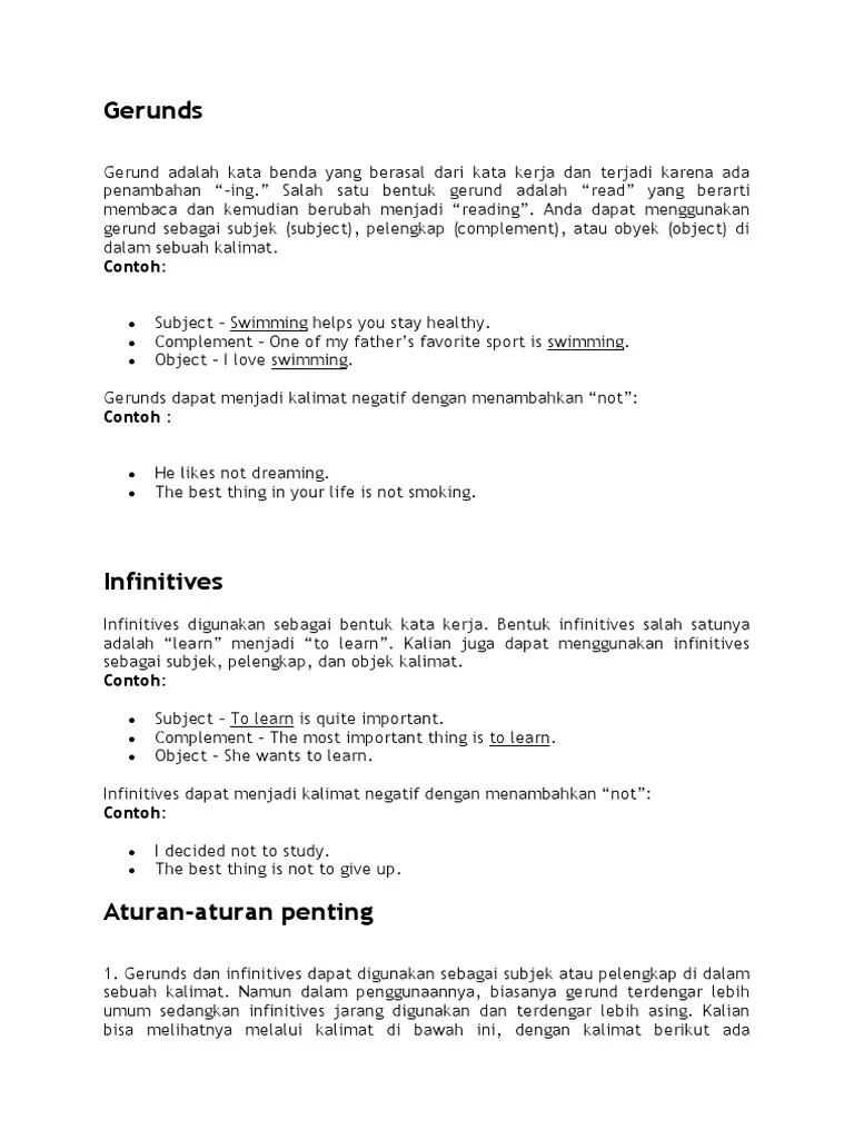 Penggunaan Dan Contoh Infinitive Dalam Bahasa Inggris Ahzaa 