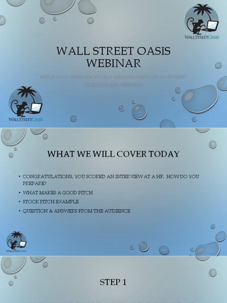 Hedge Fund Interview Pitch September 1 | PDF | Hedge Fund | Investing
