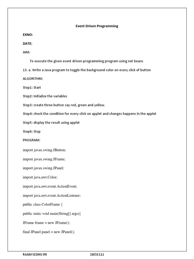 Event Driven Programming | PDF | Computer Programming | Areas Of ...