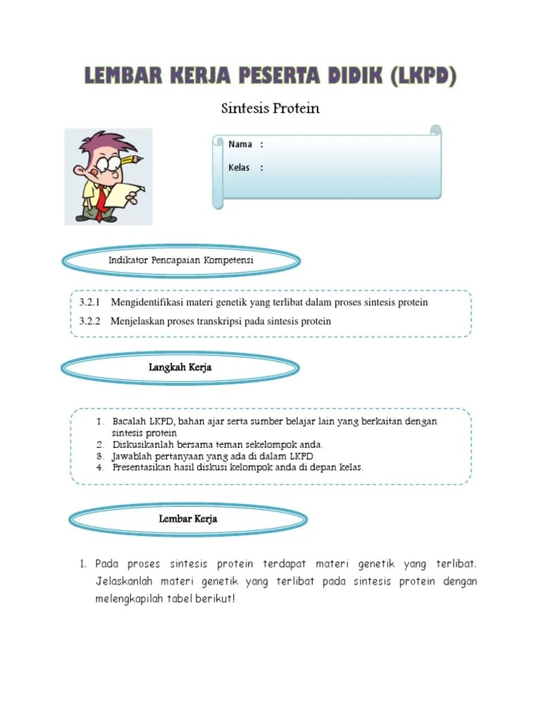 LKPD Sintesis Protein | PDF