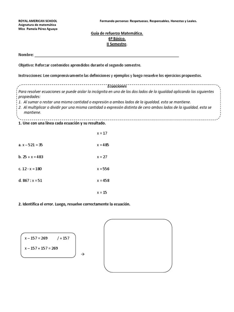 Guia De Matematica 6 | PDF | Triángulo | Matemática Elemental