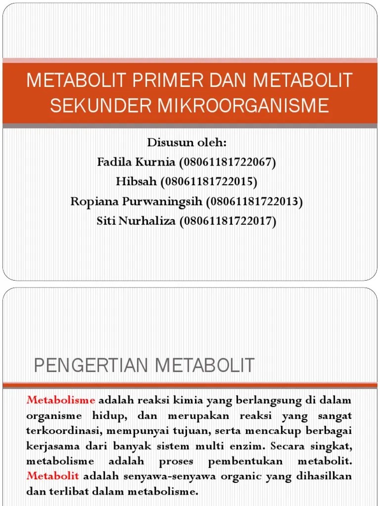 Dihasilkan alga laut pada umumnya. Metabolit Primer Dan Metabolit Sekunder Mikroorganisme Pdf