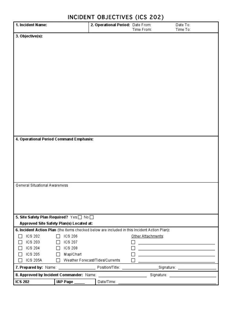 Incident Command Form 202 Guide | PDF | Incident Command System | Business