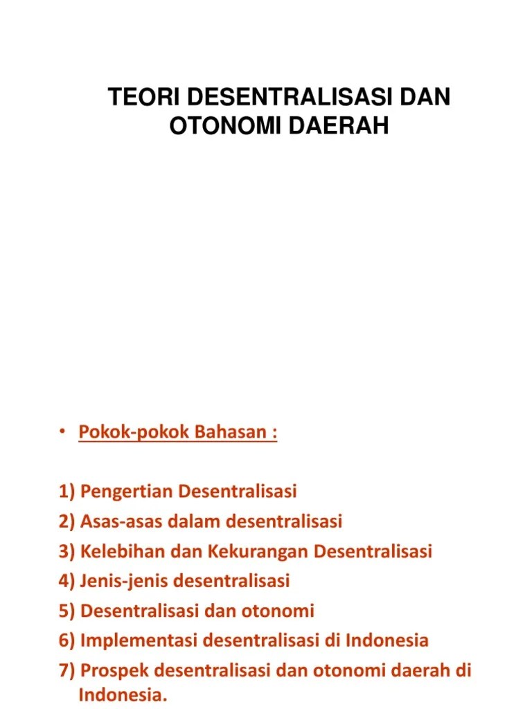 Politik Desentralisasi Dan Otda | PDF