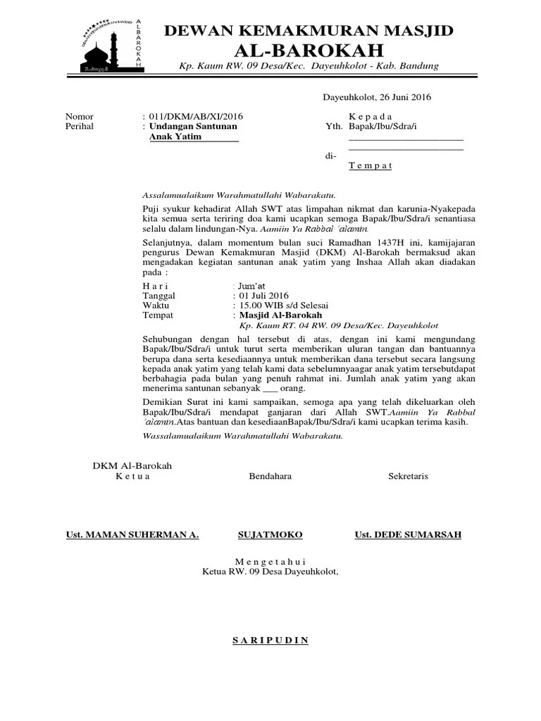 Contoh Surat Undangan Rapat Isra Miraj Contoh Surat Terbaru 
