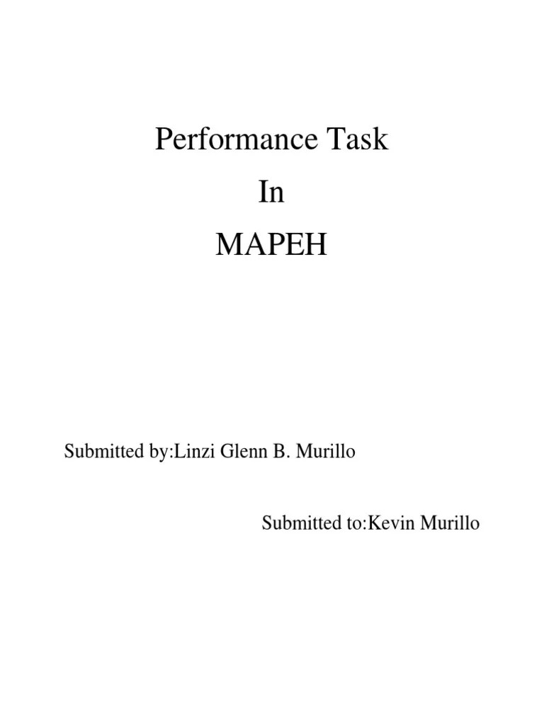 Performance Task In Mapeh Pdf Classics